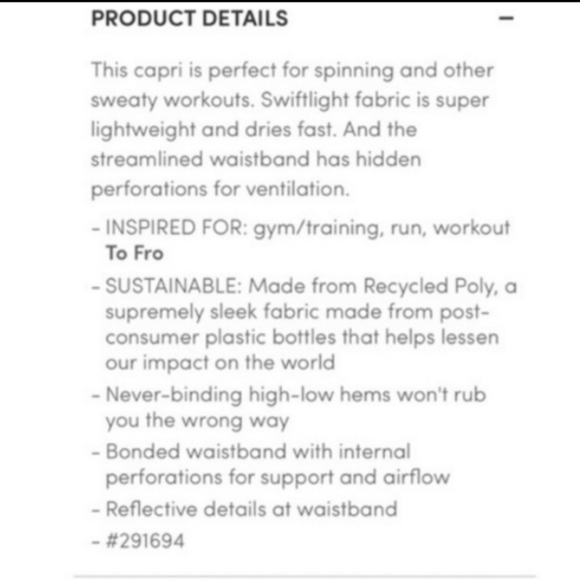 Athleta Sonic Capri Reflective Legging Size XS - Picture 8 of 10